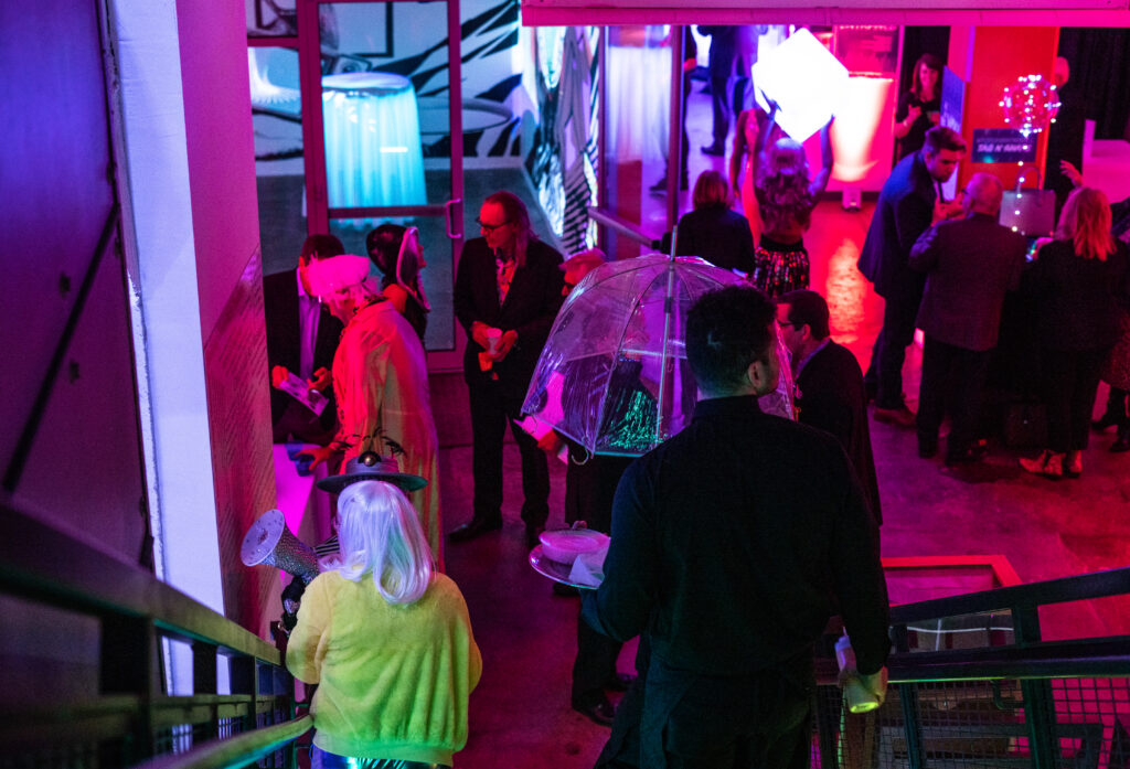 people gathering for sci-fi ball