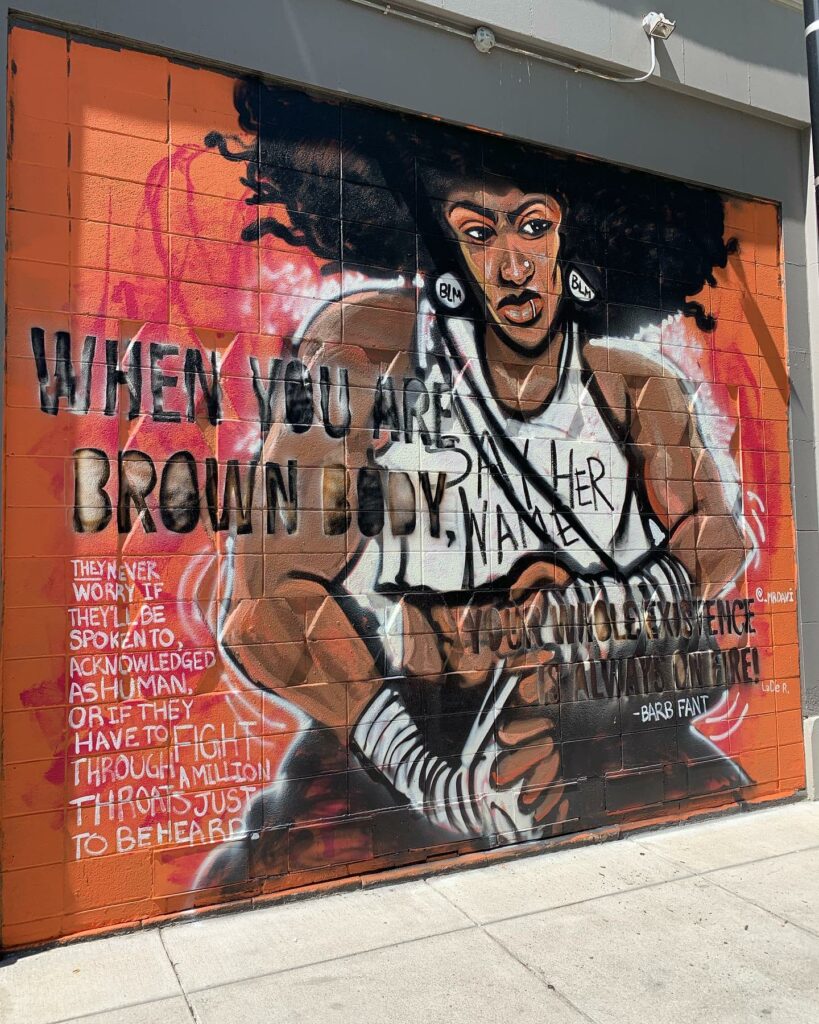 mural on the side of AAC