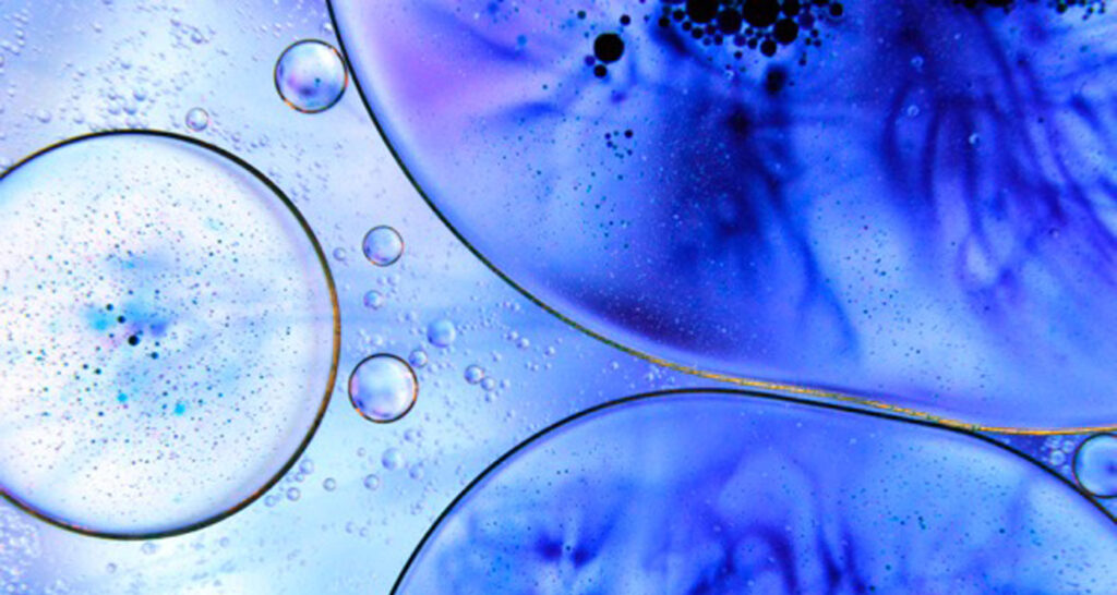 blue bubbles and colors up-close