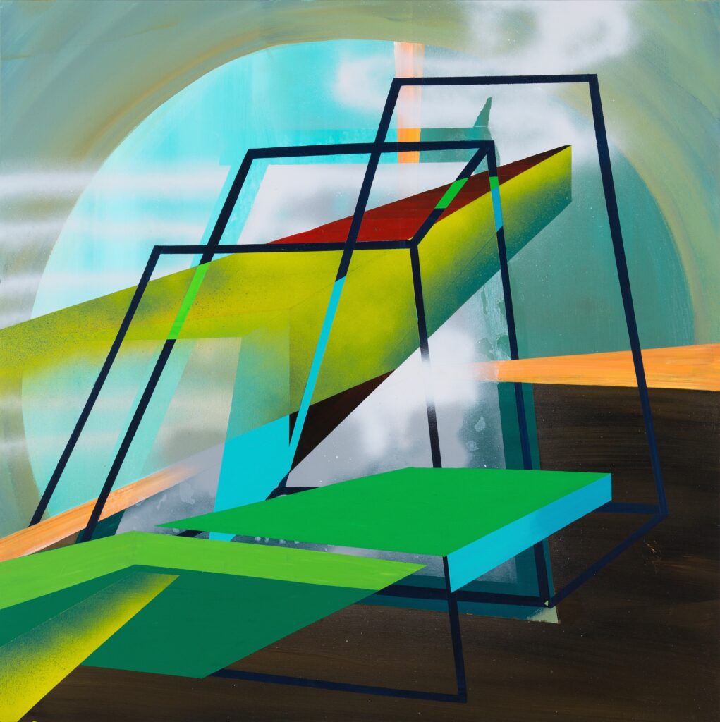 green geometric painting