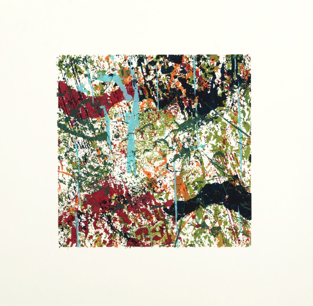 colorful abstract print in square