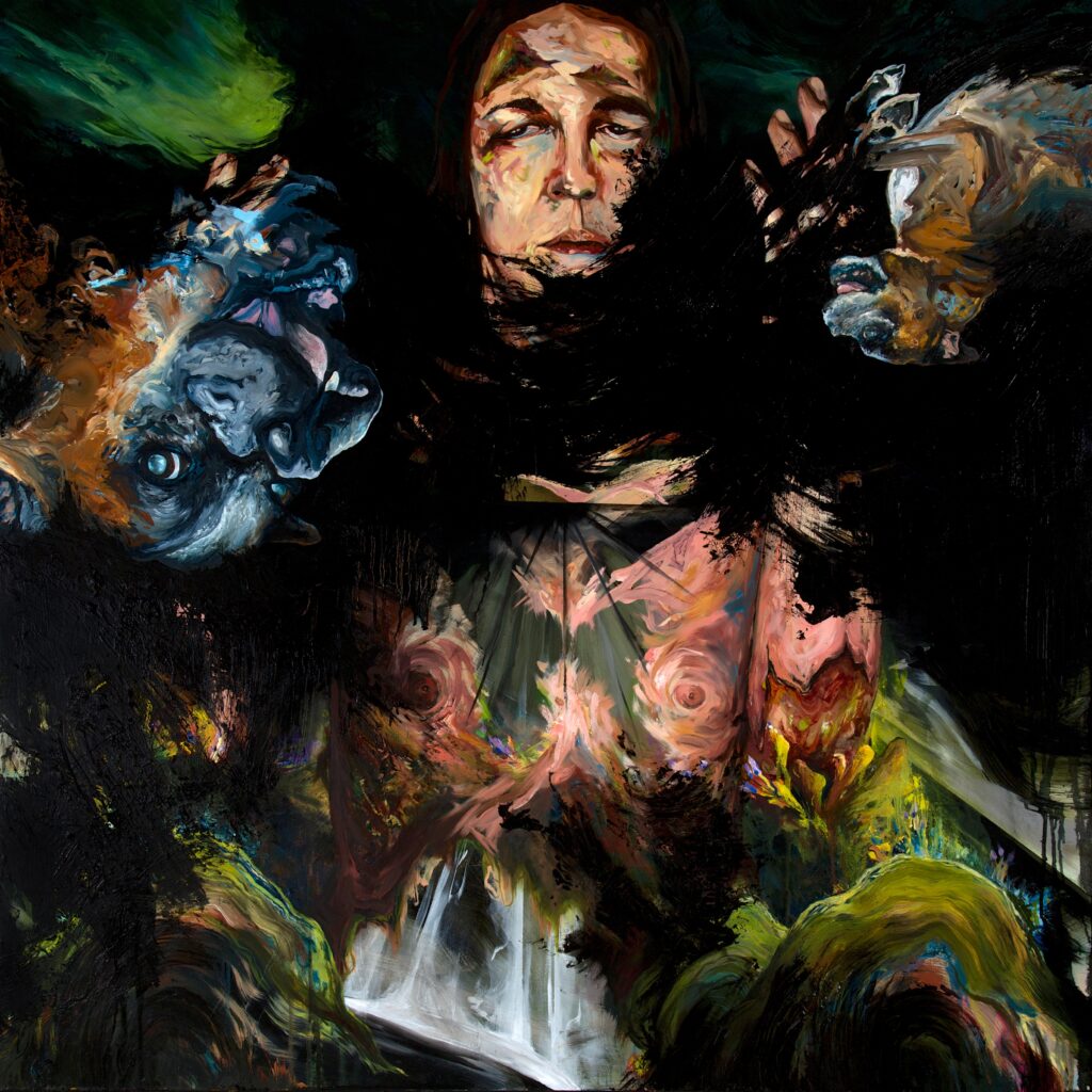 gestural abstract painting of man