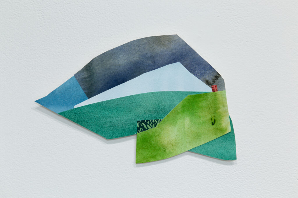 landscape made of prints and cut paper collage