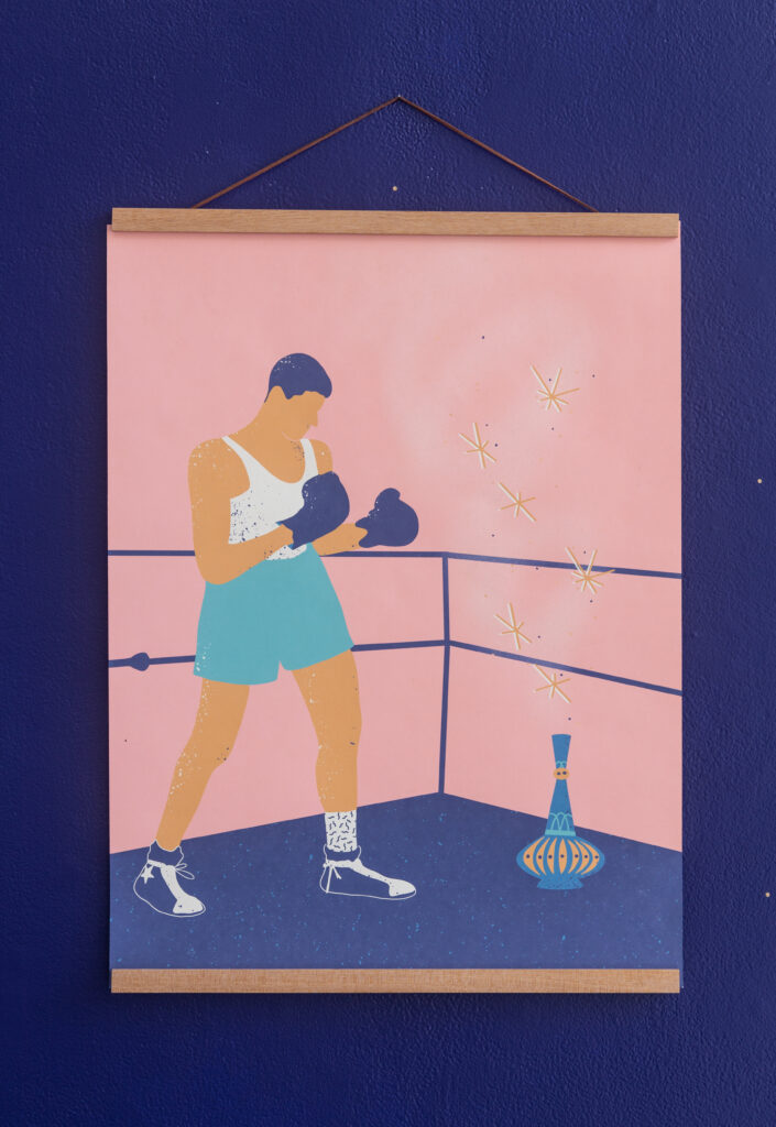 graphic pink boxing poster