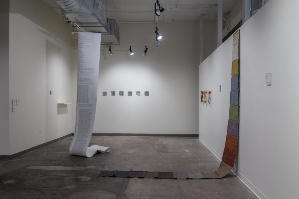 long scroll installations in gallery