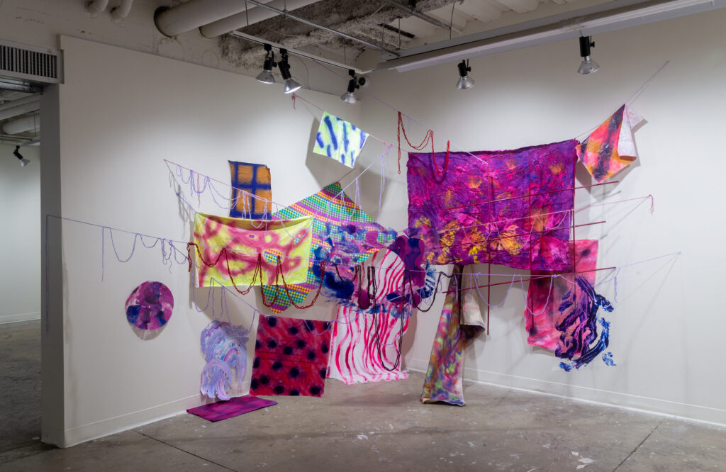 textile installation in gallery