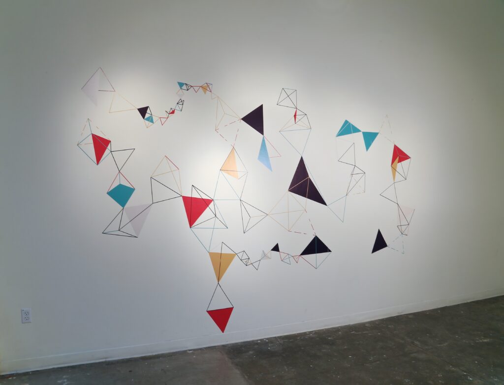 geometric vinyl wall installation