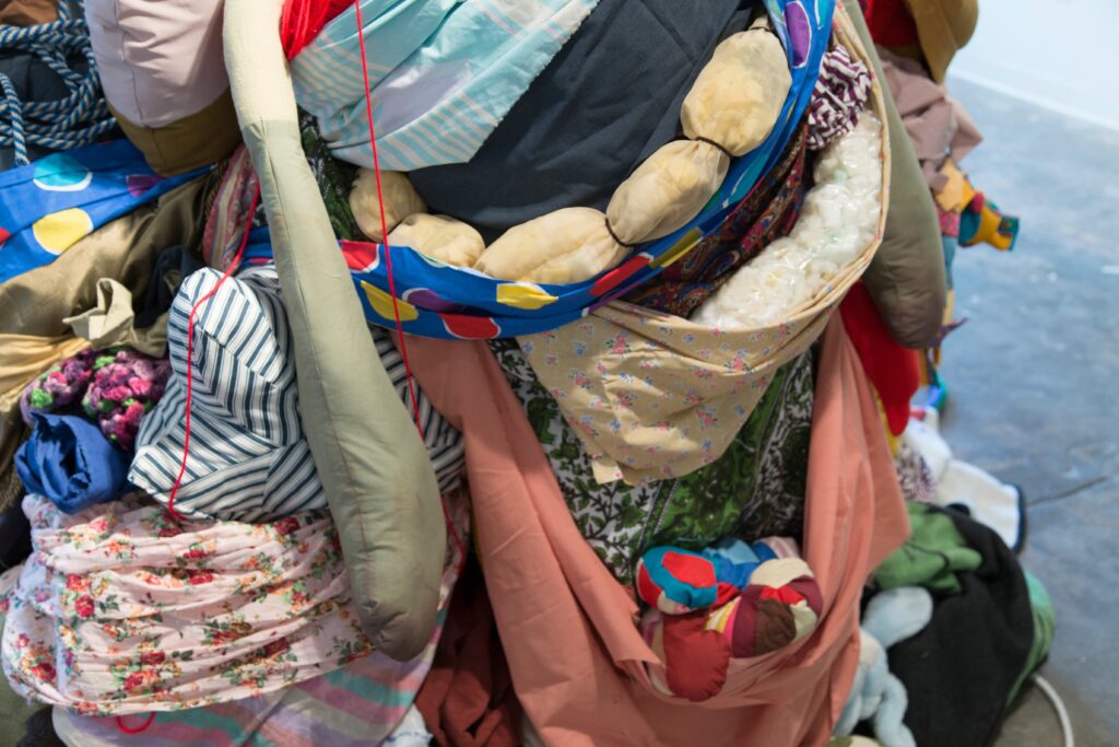 detail textile and fiber sculpture