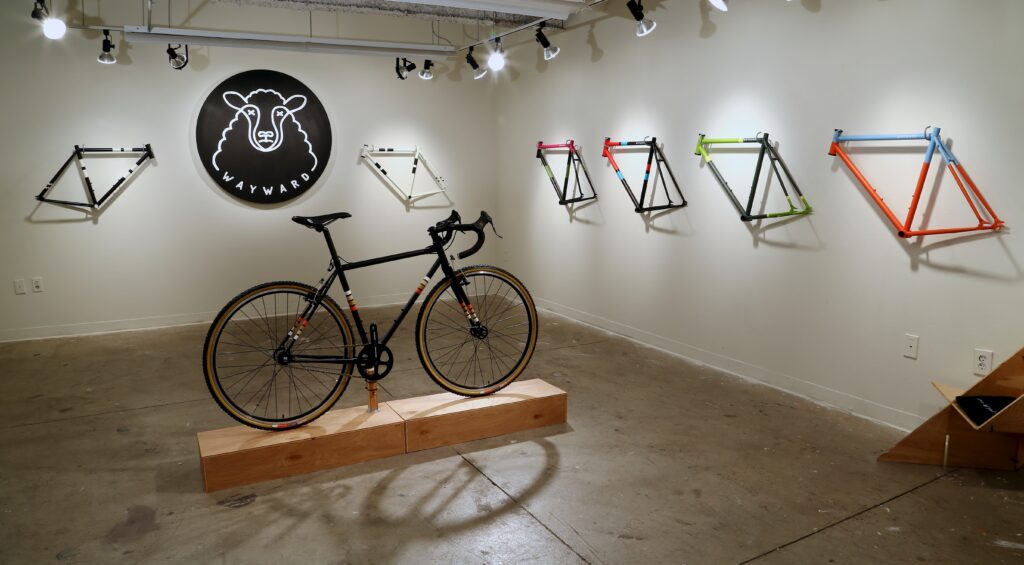road bike and bike frames in gallery