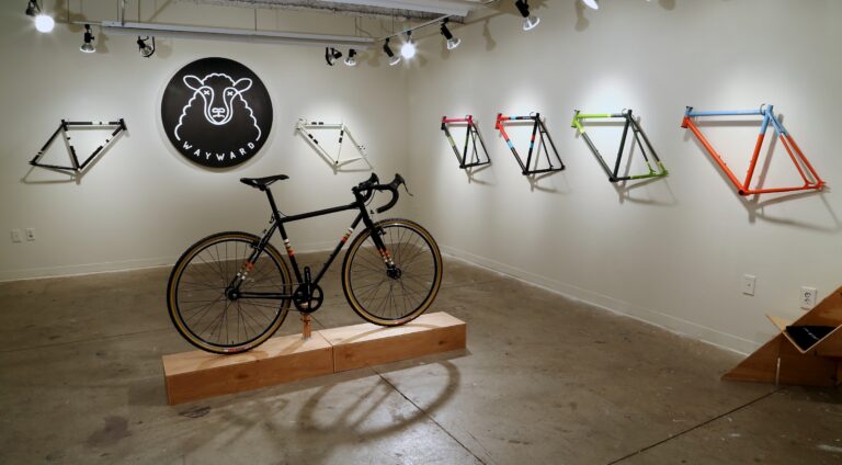 road bike and bike frames in gallery
