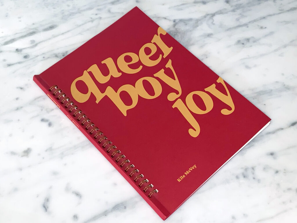 red poetry book titled queer boy joy