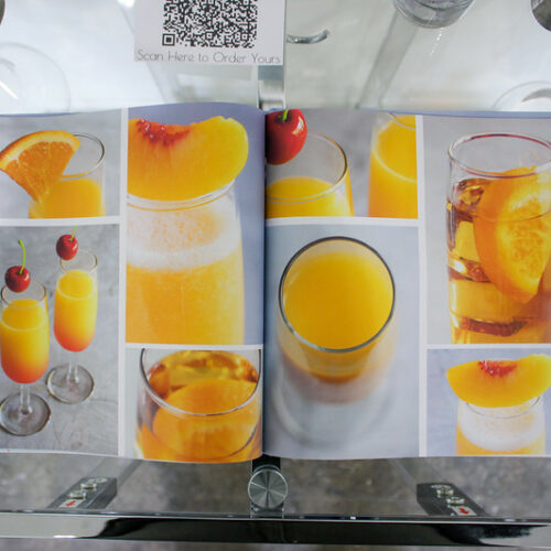 Cocktail book spread with various mixed drinks photographed by artist Elyssa Picchioni