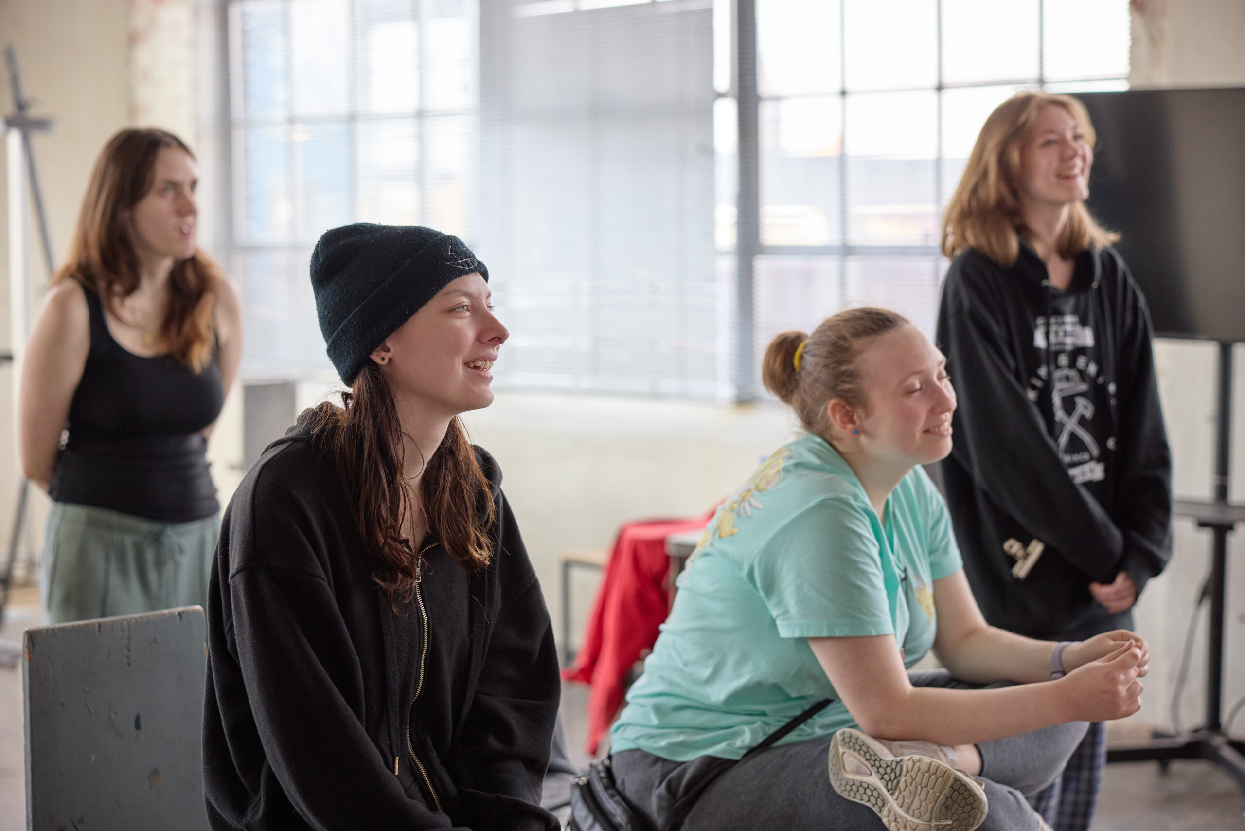 students engaged in a studio classroom