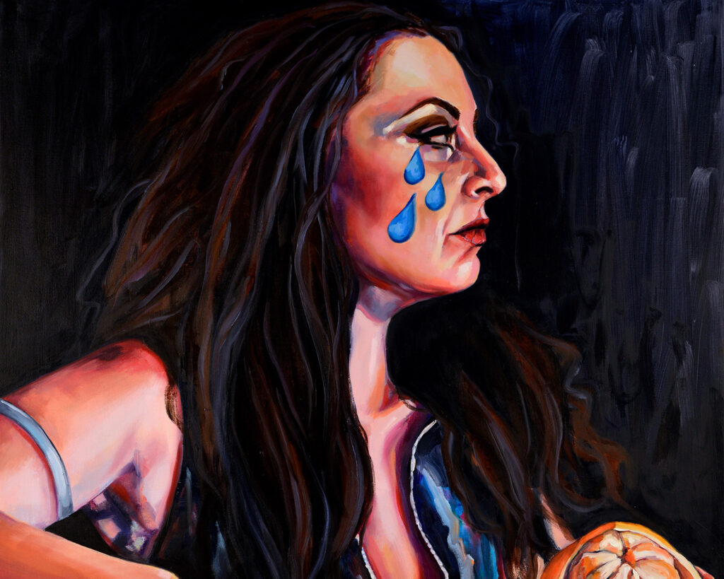Cropped image of disco tears painting