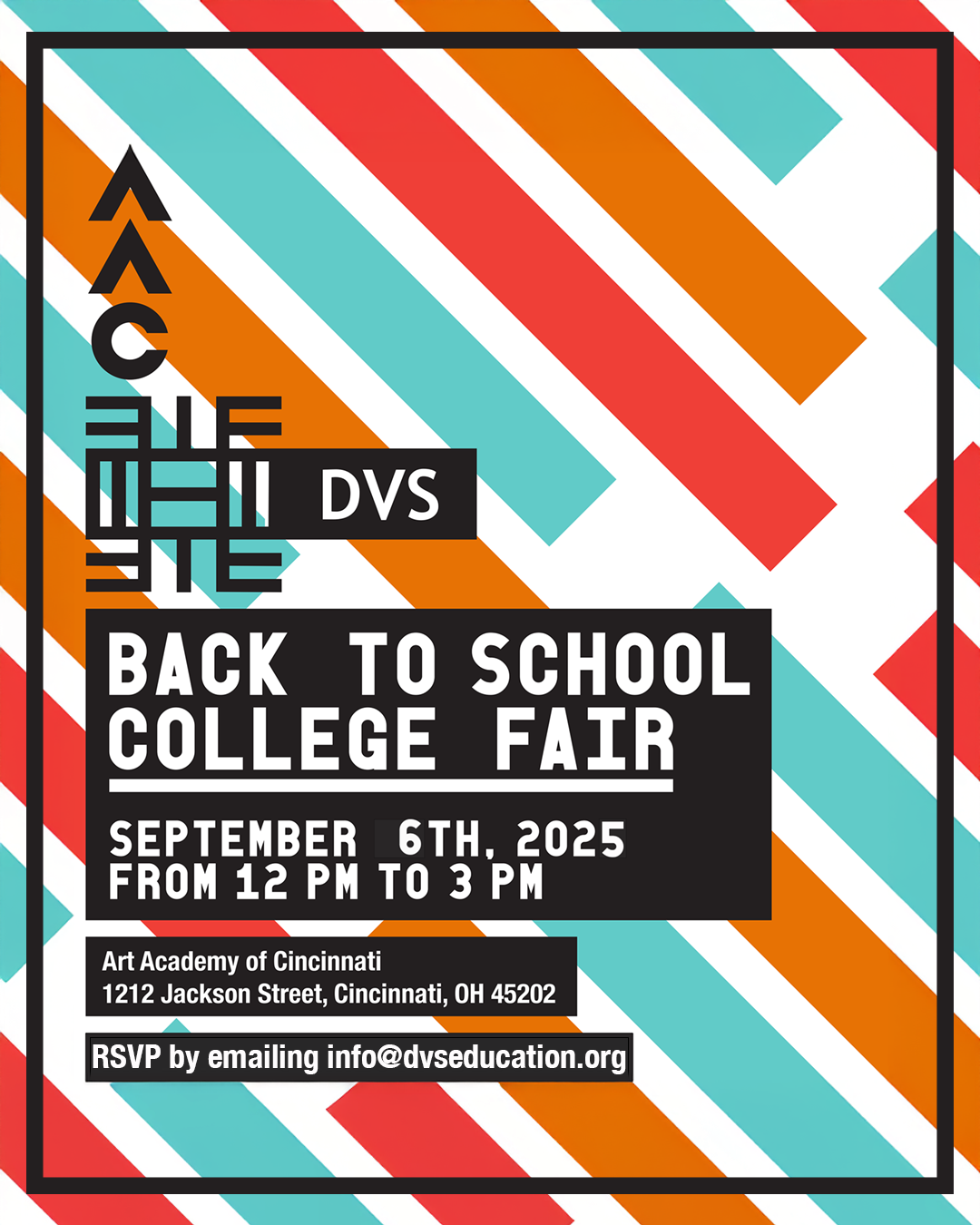 event graphic for back to school college fair
