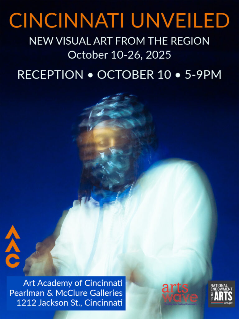poster image with figure for Cincinnati Unveiled exhibition