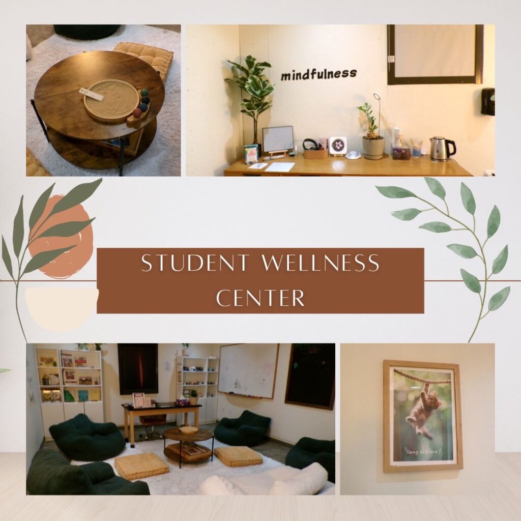 photo collage of the student wellness center