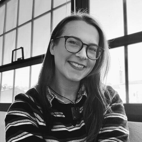 photo of Rachel Linnemann smiling in black and white