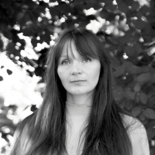 photo of Kelly Kroener in black and white