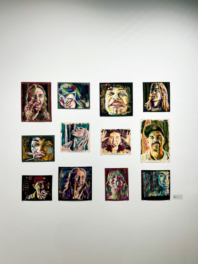 16 colorful portraits on paper by Dustin Smith
