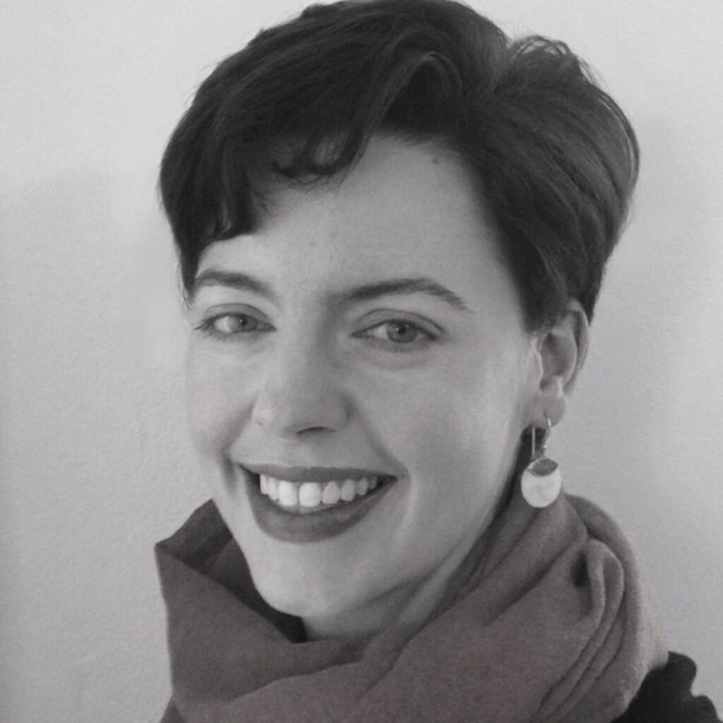 black and white photo of Lorraine Crooks smiling