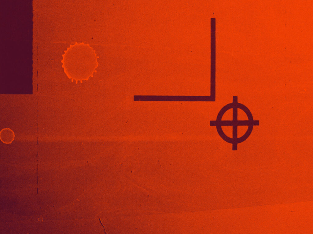 Background printmaking crosshairs image in orange