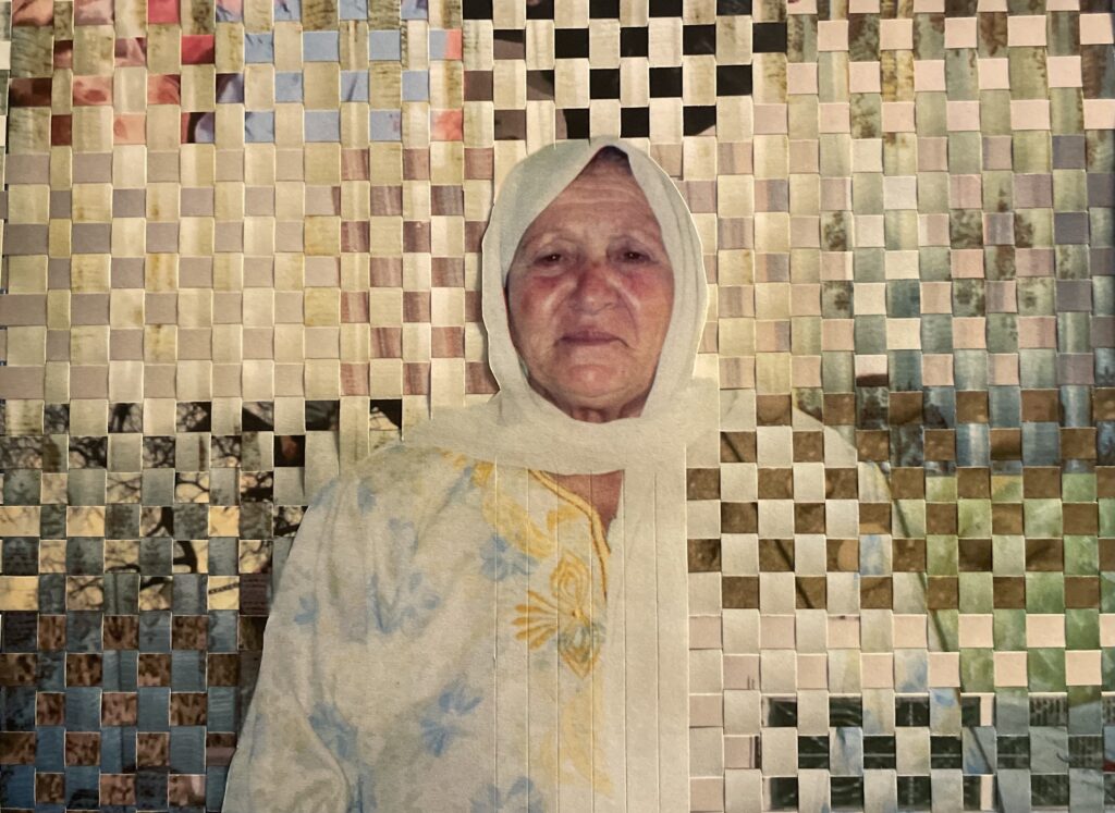 woven photo collage of a woman