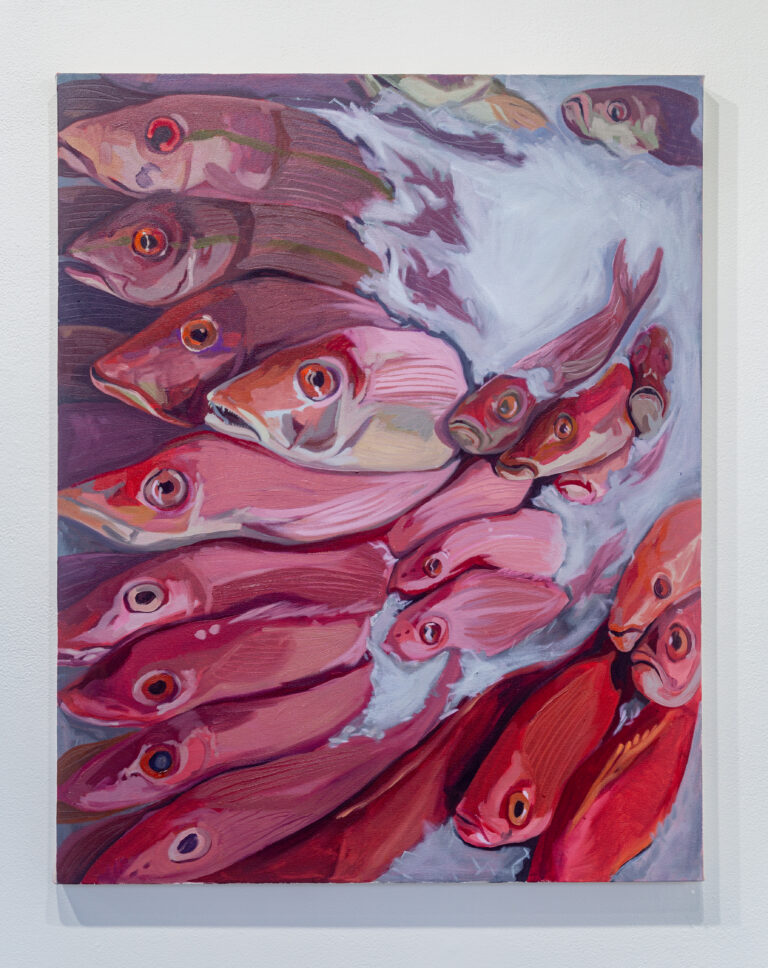 painting of red fish
